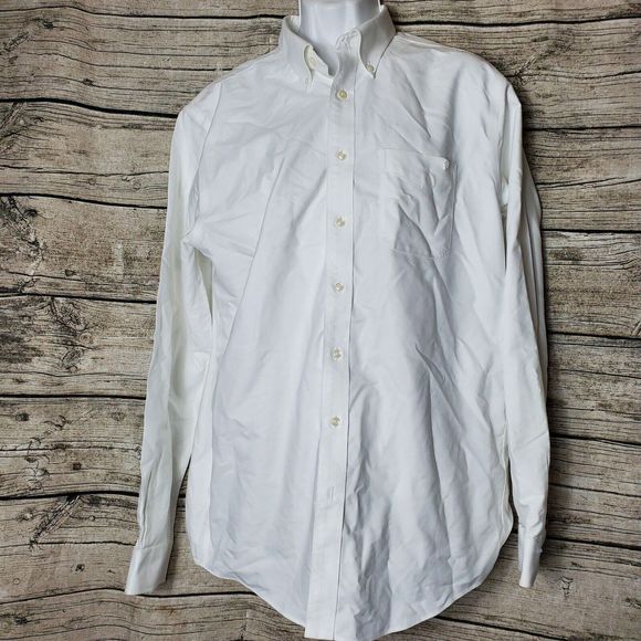 L.L. Bean Slightly Fitted White Long Sleeve Button Down Shirt Size 16-36 - Picture 1 of 8